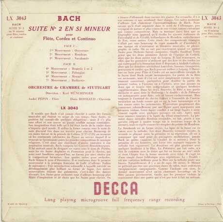 FR DECCA LX3043 ミュンヒンガー バッハ・管弦楽組曲