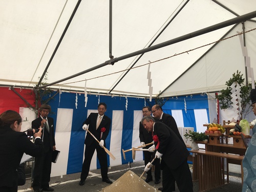 北中城村役場第一庁舎改築事業 起工式 北中城村役場第一庁舎改築事業 起工式