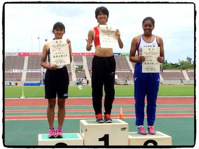 沖縄県選手権での【走幅跳】の表彰の写真