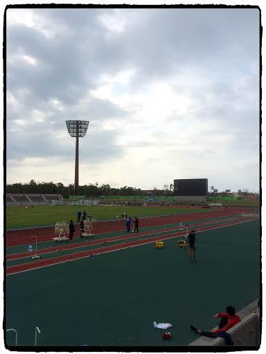 県総合運動公園陸上競技場の新しく出来た電光掲示板