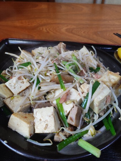 ★またもやヘチマは無し(売り切れ?)で、安定の豆腐チャンプルー ★またもやヘチマは無し(売り切れ?)で、安定の豆腐チャンプルー