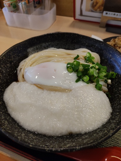 ★月見とろろうどん(冷やし)に舞茸天を追加 ★月見とろろうどん(冷やし)に舞茸天を追加