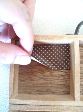 セリア☆木製仕切りボックス　３マス＆古色ハンドル