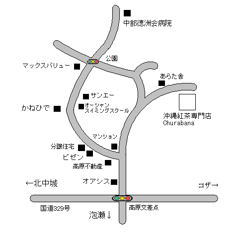 地図 churabana cafe map 地図 churabana cafe map