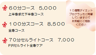 コースメニュー コースメニュー