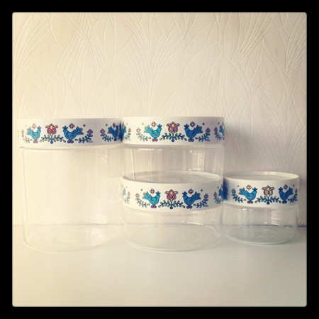 ▼△.. gypsyblue ..△▼ Pyrexガラスキャニスターセット(SOLD)