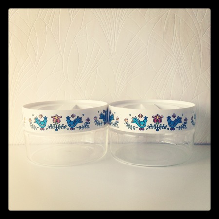 ▼△.. gypsyblue ..△▼ Pyrexガラスキャニスターセット(SOLD)