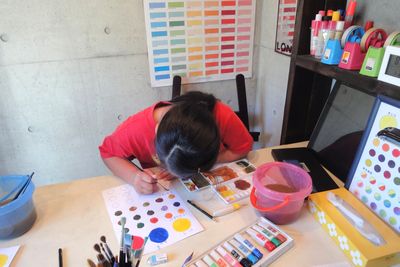 7月「絵の具の技法を学ぼう」1日目