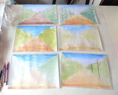 7月「絵の具の技法を学ぼう」2日目