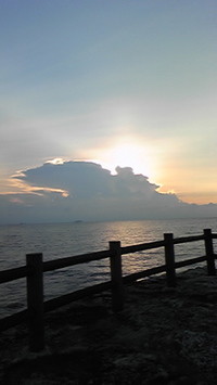 昨日の夕日 2008/08/14 16:56:30