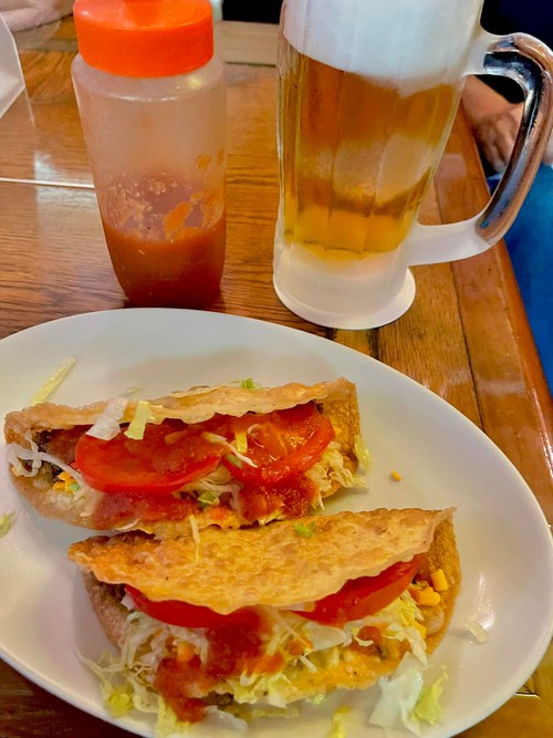 今夜のディナーは久々にカフェオーシャンの絶品タコス&生ビール♪ 今夜のディナーは久々にカフェオーシャンの絶品タコス&生ビール♪