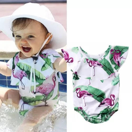 ✖sold out【¥1,500 送料込】女の子水着フラミンゴ柄キッズビキニ02 3T(90)キッズ子供用スイムウェア 水着ビキニスイムウェア女の子キッズサイズ90フラミンゴ海外子供服