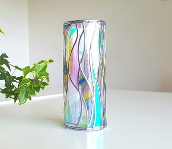 グラスアート新作☆まあるいガラスの花瓶