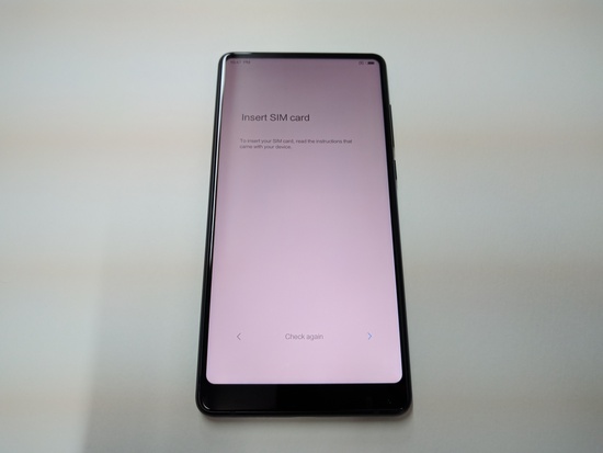 Xiaomi MiMIX2_SIMカード確認画面