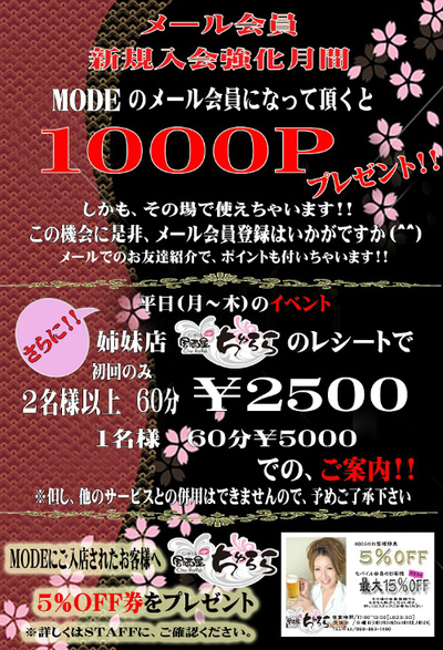 メール会員強化月間です!!