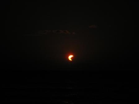 1月15日　日没時の日食観察