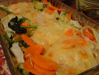 鮭と野菜のチーズグリル。