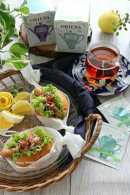 サルサミニドックで朝ごはん サルサミニドックで朝ごはん