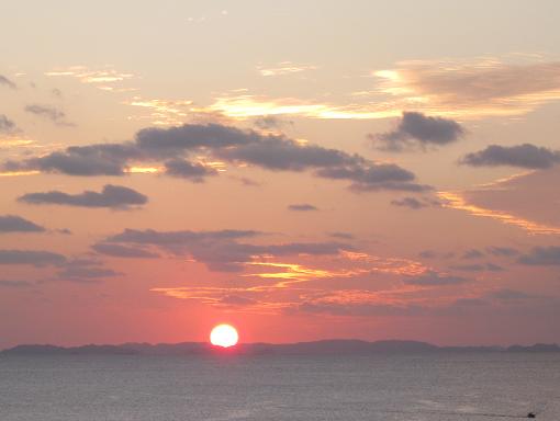 12月27日の夕日