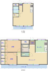 貸アパート：宜野湾高校近、１Ｒ、１ＤＫ、42,000～