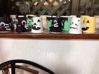ハロウィンの飾りとみかんゼリー