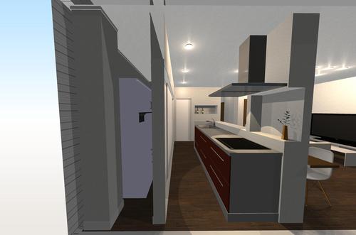 『two tone』～旗竿状の敷地に建つ、鉄骨造のお住まい～