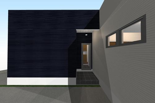 『two tone』～旗竿状の敷地に建つ、鉄骨造のお住まい～