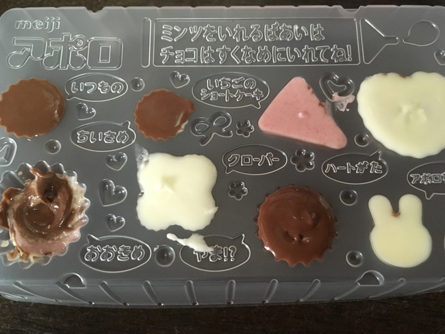 meiji【手作りアポロ】キットでで可愛いチョコを作ってみたよ(^J^)
