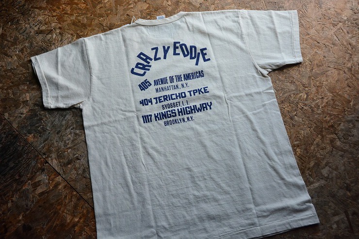 WAREHOUSEウエアハウス2024SS セコハンプリントTシャツ「CRAZY EDDIE