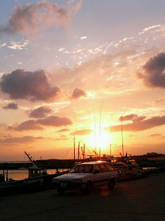 きょうの夕日