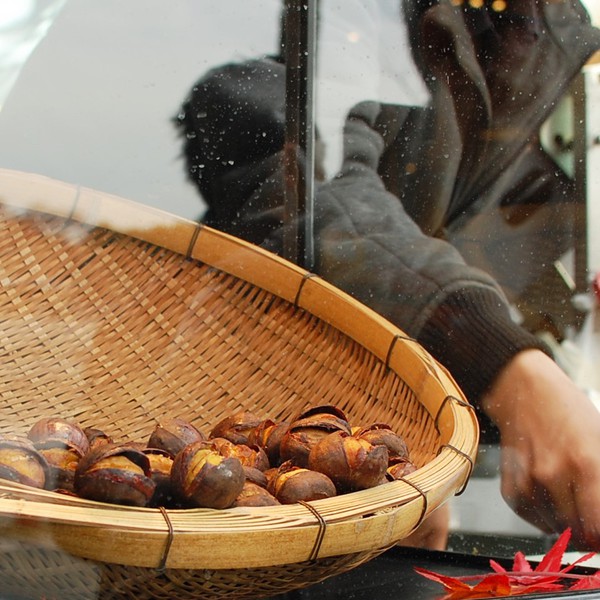 嵐山 渡月橋 焼き栗