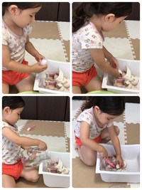 靴洗い。子供の興味の中心はなにか…という視点をもつ。【モンテッソーリ】 2017/07/11 22:23:59