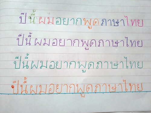 ผมกำลังเรียนภาษาไทย