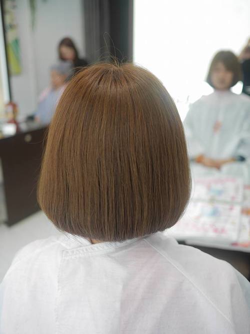 ばっさり ストレートロングからショート 綺麗な内巻きボブに 沖縄市 美容室 Hair Dco
