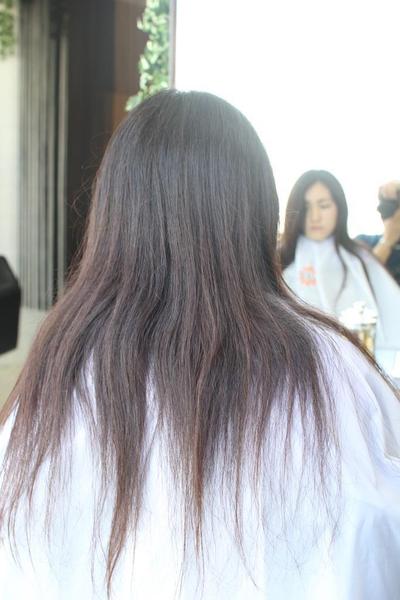ロング女子高生 断髪式 ストレートボブ 沖縄市 美容室 Hair Dco