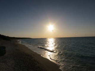 きょうのニシ浜の夕日