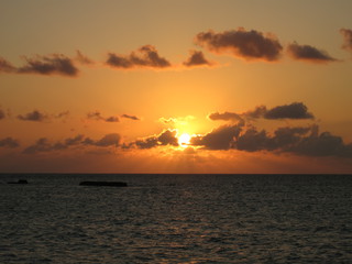 きょうのニシ浜の夕日
