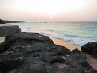 今日のニシ浜の夕日