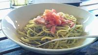 長命草のジェノベーゼ風パスタ