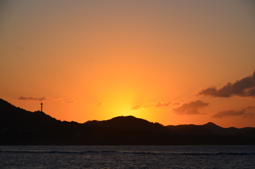 石垣島、米原ビーチの夕暮れ。