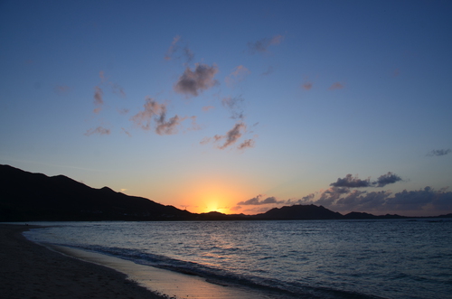 石垣島、米原ビーチの夕暮れ。