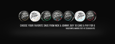 buysnus.com Nick and Johnnyセール(スヌース)