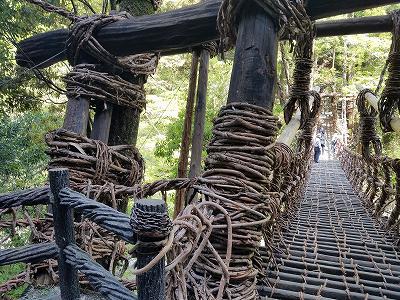秘境の里　祖谷のかずら橋と祖谷川の小便小僧　（徳島）