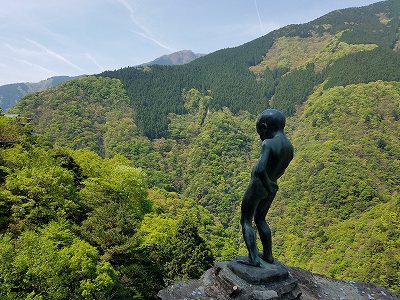 秘境の里　祖谷のかずら橋と祖谷川の小便小僧　（徳島）