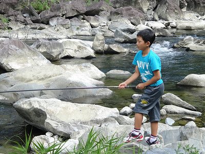 椎葉村で　アユ釣りに挑戦