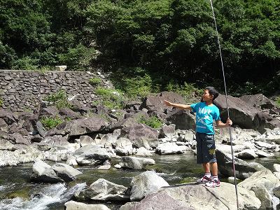 椎葉村で　アユ釣りに挑戦