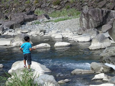 椎葉村で　アユ釣りに挑戦