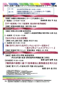 「2019医師・医療スタッフのための糖尿病セミナーin沖縄」伊是名発表致しました。 2019/04/11 10:00:00