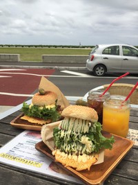 カリカリチーズが旨い★アボカドチーズバーガー【氾濫バーガー チムフガス】ウミカジテラス 2017/05/23 18:30:14