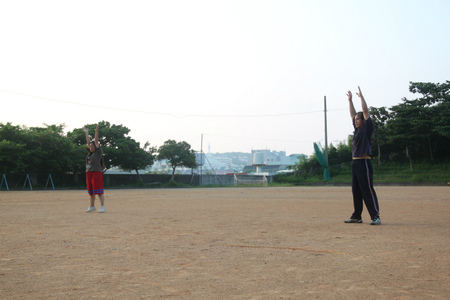 神森小学校のラジオ体操（8/19）